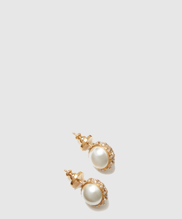 크리스털 펄 메탈 이어링