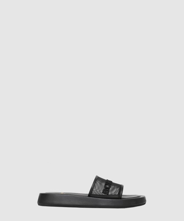 엠브로이드 로고 메쉬 앤 래더 슬라이드 80392501