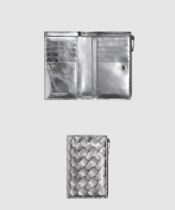 미디엄 인트레치아토 폴더형 지퍼 지갑 667468
