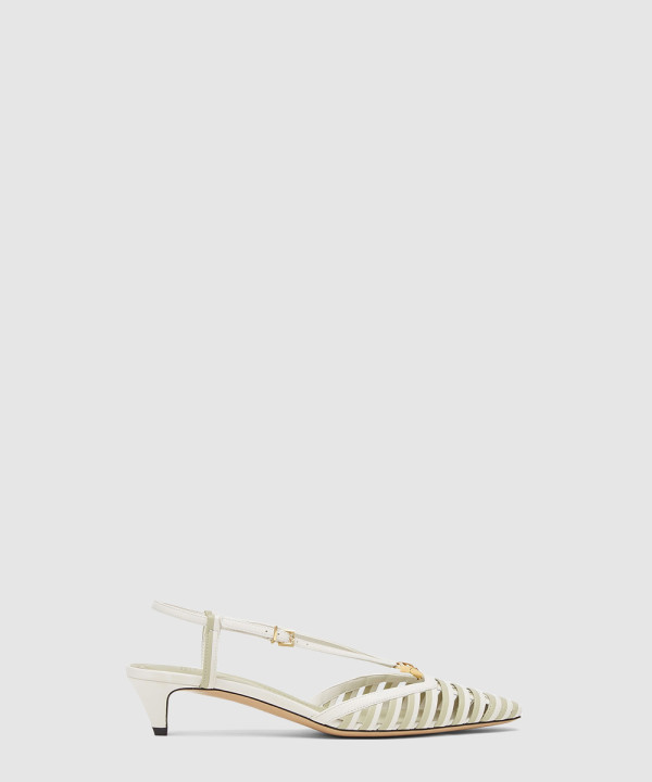 가죽 로우힐 슬링백 샌들 8J8703