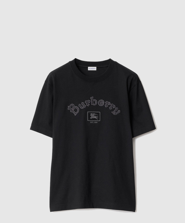 고딕 로고 코튼 티셔츠