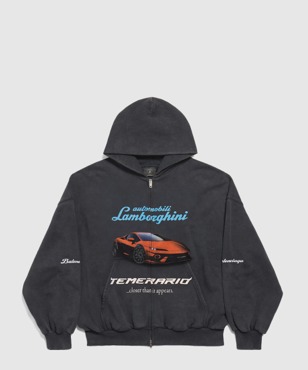 오토모빌리 람보르기니 스몰 핏 집업 후디