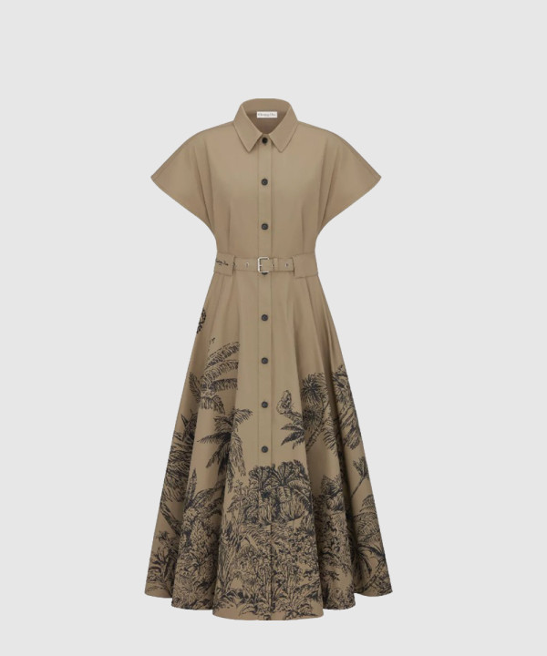 Dioriviera 벨트 미디 셔츠 드레스