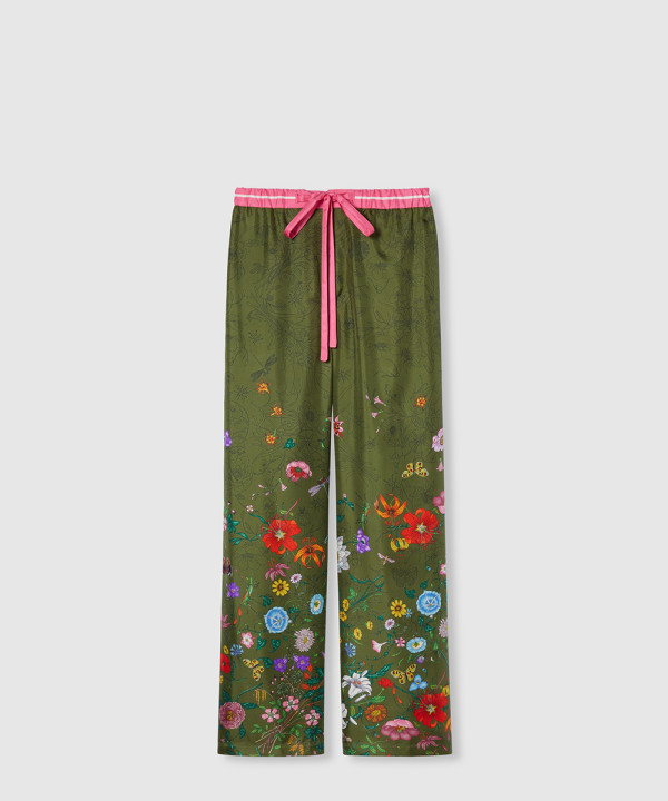 프린트 실크 팬츠