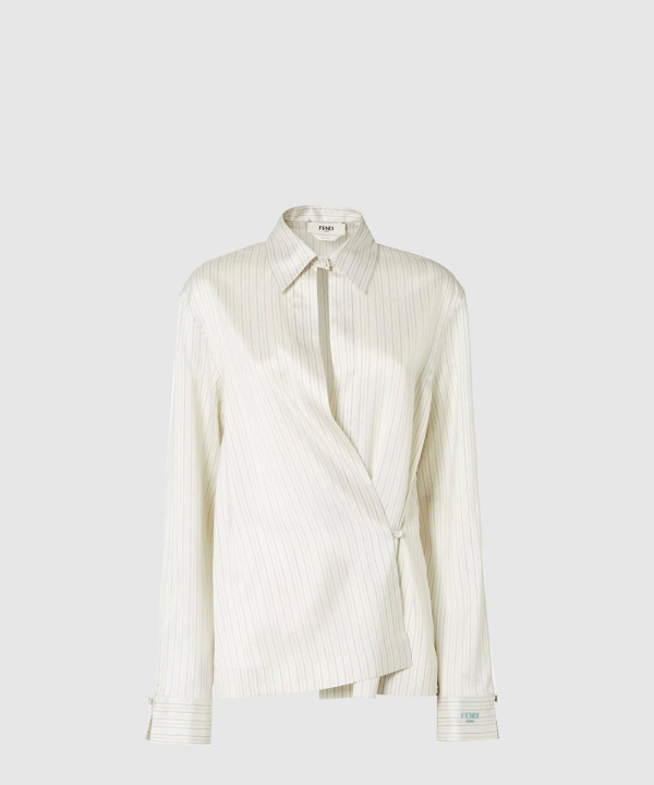 줄무늬 실크 셔츠