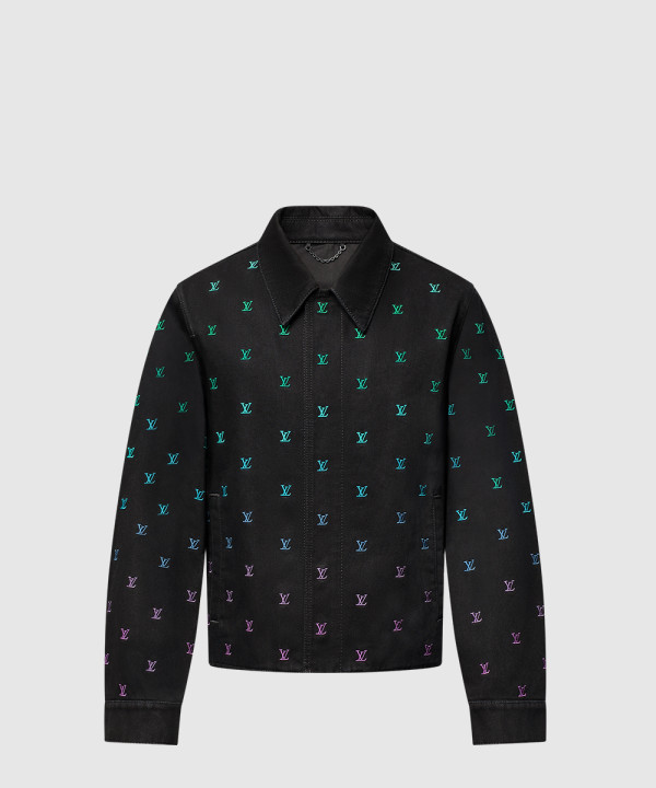 블라종 그라디언트 엠브로이더드 데님 코치 재킷