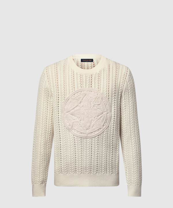 긴팔 케이블 니트 크루넥