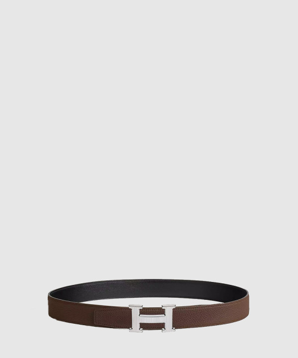 H Strie 벨트 버클 리버서블 가죽 스트랩