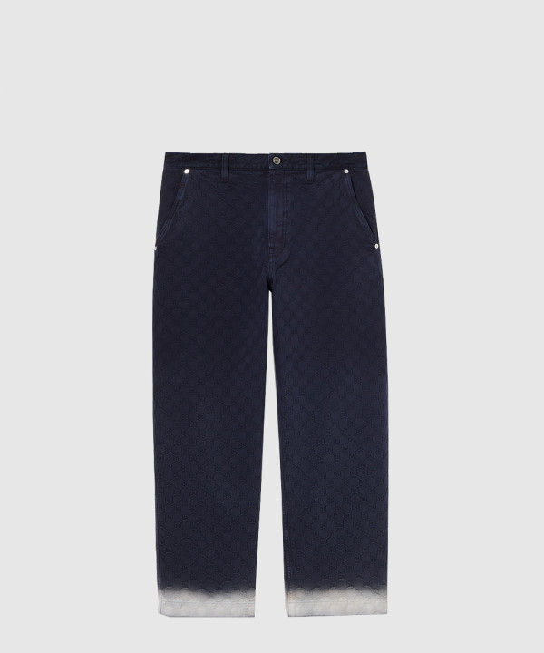 블리치 GG 코튼 데님 자카드 팬츠