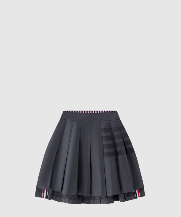 사선 플리츠 미니 스커트