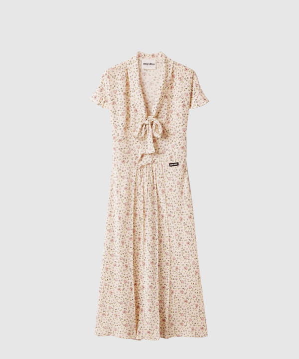 롱 크레이프 드 신 드레스