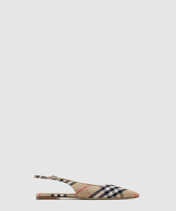 체크 데임 슬링백 발레리나 811314