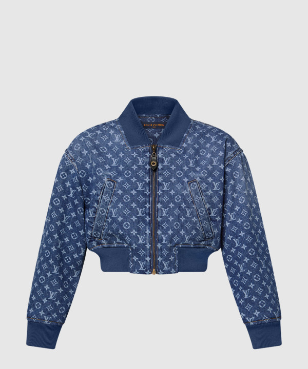 크롭드 모노그램 데님 보머 재킷