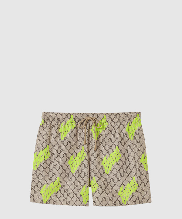 프린트 트윌 멀버리 실크 쇼츠