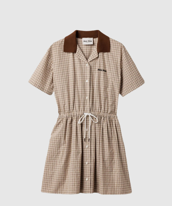 체크 미니드레스