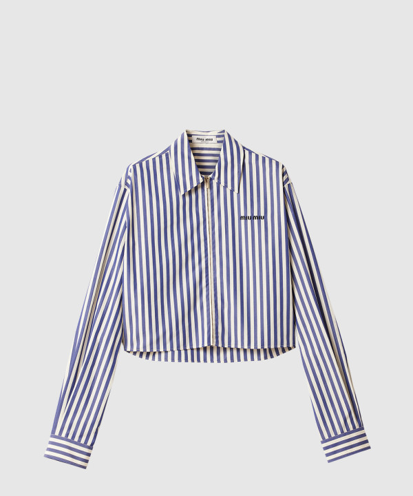 스트라이프 포플린 셔츠
