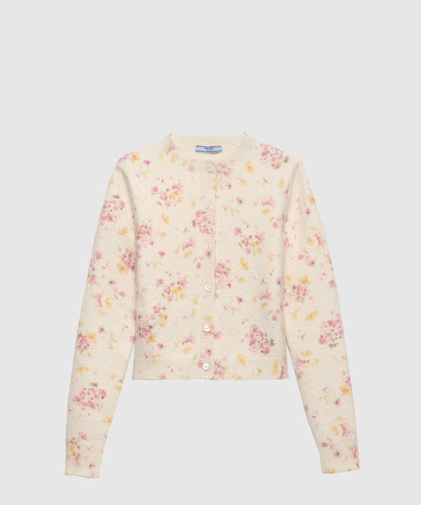 플로럴 프린트 울 가디건